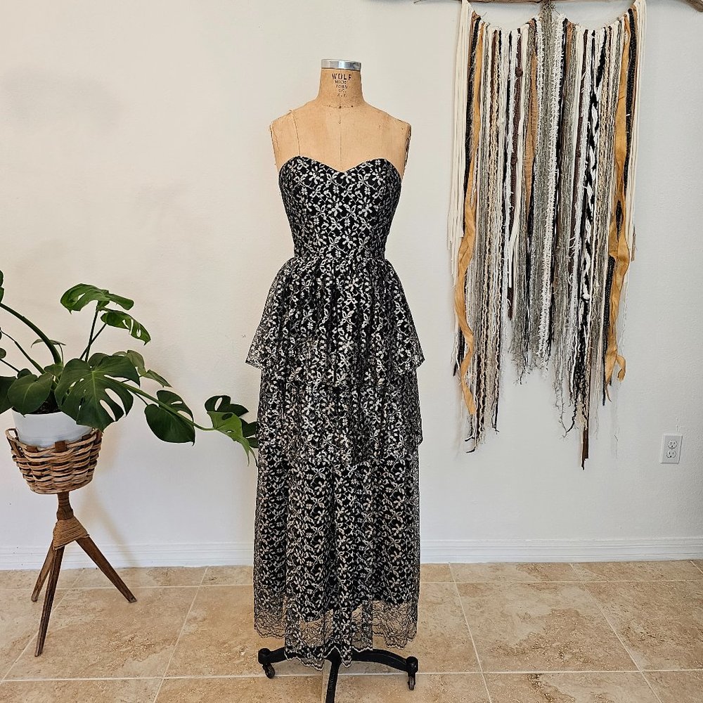 Hand Made Strapless Sweetheart Two Tiered Lace Dress